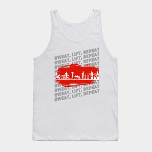 Sweat lift repeat gym workout Tank Top